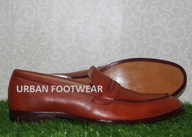Mens New Handmade Formal Shoes Tan Brown Leather Loafers & Slip On Moccasin Boot