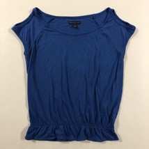 American Eagle Women’s Cold Shoulder Short Sleeve Stretch Blue Top size XS - $9.49