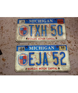 22GG21 ASSORTED MICHIGAN LICENSE PLATES, 1997 AUTOMOBILE CENTENNIAL, 2 P... - £18.39 GBP