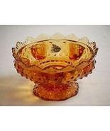 Old Vintage 1960's Fenton Art Glass Hobnail Colonial Amber Advent Candle Bowl - £31.91 GBP