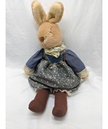 Vintage Handmade Bunny Rabbit Floral Country Dress Plush Doll 18&quot; - €18,23 EUR