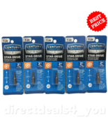 CENTURY DRILL &amp; TOOL #68720 T-20 Star-Drive  Screwdriver Bits Pack of 5 - £22.47 GBP