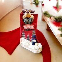 Reindeer 3D Padded Stocking BE Merry Snowman - £11.14 GBP