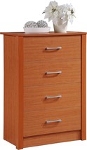 Hodedah 4-Drawer Chest Dresser, 40.3 In. H X 27.5 In. W X 15.5 In. D, Cherry - £152.66 GBP