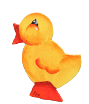 VTG Wooden Yellow Chick Pin Small Yellow Cute and Fun - £5.05 GBP