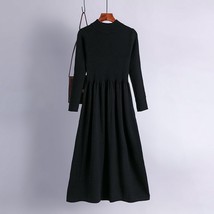 BYGOUBY Chic Knit Women A Line Dress Thicken Warm neck Women Sweater Dress Offic - £112.07 GBP