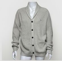 Tommy Hilfiger Cardigan Chunky Waffle Knit Mens XXL Beige 100% Cotton Bu... - $33.58
