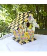 Hand made Decoupage wooden BIRDHOUSE Garden Birdies pattern Indoor decor - €43,03 EUR