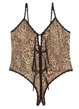 $102 Hanky Panky Crotchless Thong Teddy 2X Brown Crotchless Adjustable Straps - $47.22