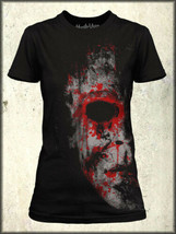 MonsterVision Michael Myers Face Halloween Mask Womens T-Shirt Black NEW... - £14.69 GBP