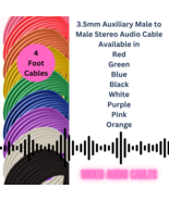 4 ft Aux Cable Male to Male 3.5mm Stereo Cables Choose your color - $9.54 CAD