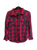 RAILS Womens Shirt KENDRA Flannel Red Blue Plaid Flap Pockets Button Up ... - £19.17 GBP