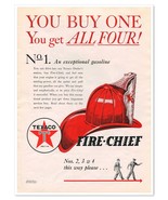 Print Ad Texaco Fire-Chief Gasoline Vintage 1938 4-Page Advertisement - £15.72 GBP