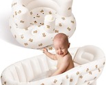 Two-Piece Inflatable Seat And Bathtub Set For Babies Aged Three To Six M... - £37.71 GBP