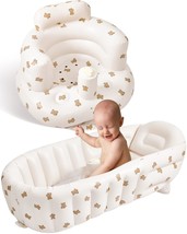 Two-Piece Inflatable Seat And Bathtub Set For Babies Aged Three To Six M... - £37.71 GBP