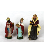 Vtg. 2 Western Germany 5&quot; King Paper Mache Nativity Figurines &amp; 1- 6.5&quot; ... - £14.54 GBP