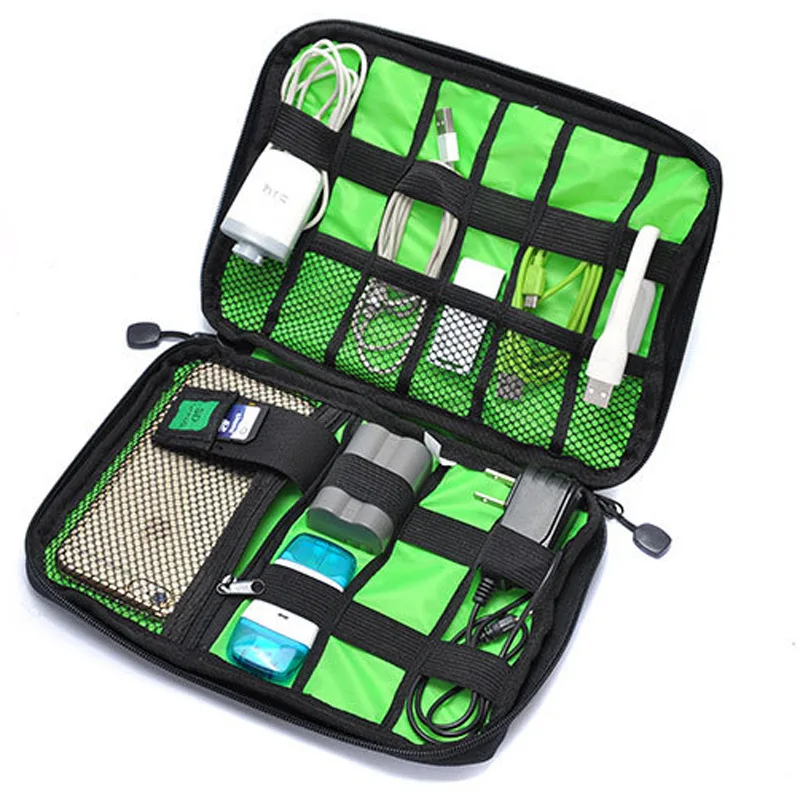 Outdoor Travel Kit Waterproof Nylon Cable Holder Bag Electronic Accessories USB - £10.73 GBP