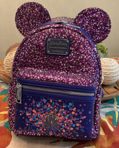 Disney Loungefly Disneyland Purple Sparking Sequin Mini Backpack Sold Ou... - $98.01