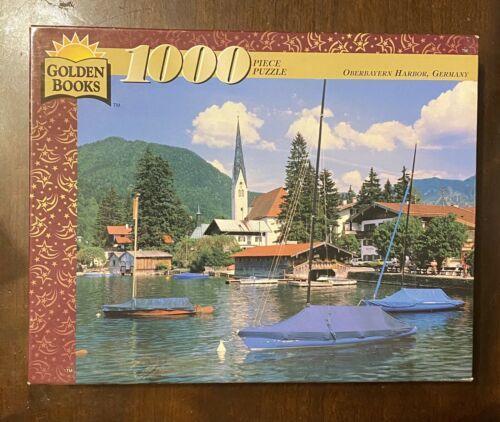 Primary image for Golden Books 1000 Pc Jigsaw Puzzle Oberbayern Harbor Germany Sailboats -Complete