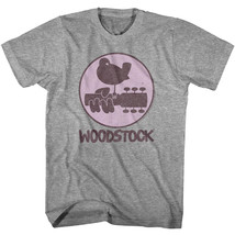 Woodstock Hippie Rock Festival Men&#39;s T-Shirt Dove Guitar Logo 1969 - £22.11 GBP+