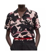 Hugo Boss Men&#39;s Short Sleeve Ellino Floral Print Shirt Straight Fit Past... - £54.04 GBP