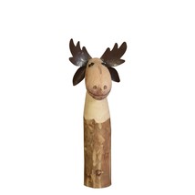 Petite Wood And Metal Moose Sculpture - £52.66 GBP
