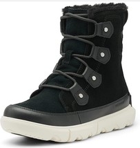 Sorel Women&#39;s Explorer II Joan Faux Fur Waterproof Boot - Black Fawn - S... - $79.19