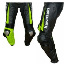 KAWASAKI MOTOGP BIKER  MOTORCYCLE LEATHER ARMOUR TROUSER MOTORBIKE LEATH... - $242.75 CAD