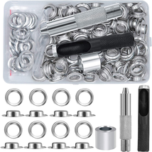 Eutenghao 100 Sets Grommet Kit Metal Eyelets Sets 1/2 Inch with Install ... - £11.89 GBP