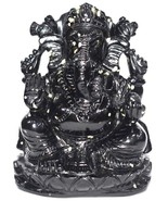 Lord Ganesha Idol In Natural SnowFlake Obsidian - 1001 gms - $441.44 CAD