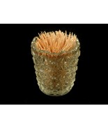 Clear Glass Toothpick Holder, Daisy &amp; Button Pattern, Vintage, TPK-469 - €16,90 EUR
