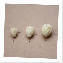 100Pcs Artificial Coral Flower in 7mm, 8mm, and 10mm Sizes - Beautiful Beige Jas - $29.69