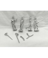 Lot Of (4) Vintage Historical Military Infantry With Rifles Lead Miniatu... - $33.94 CAD