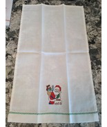 vintage hand made 20&quot; x 12&quot; cloth cross stitch Christmas doily - €4,31 EUR