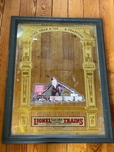 Vintage Lionel Electric Trains Advertising Mirror in Antique Wood Frame ... - £36.49 GBP