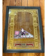 Vintage Lionel Electric Trains Advertising Mirror in Antique Wood Frame ... - £37.81 GBP