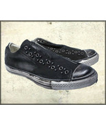 Affliction Kodel Dome Studs Mens Low Top Slip On Canvas Sneakers Black W... - $86.99