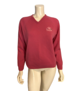 Glenmuir Pink V Neck Long Sleeve Wool Sweater Lahinch Golf Club Size M - $47.49