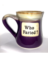 Coffee Tea Mug Stoneware Ceramic  Purple Gift “Who Farted” - €11,88 EUR