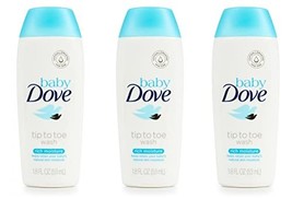 Baby Dove Body Wash Tip To Toe Sensitive Moisture 1.8 Oz Travel Size (Pack Of 3) - £5.42 GBP