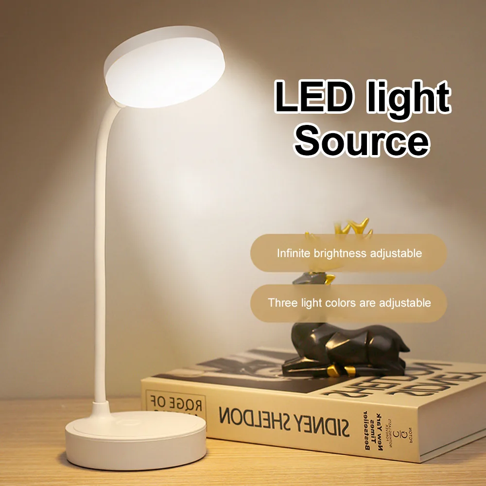 LED Table Lamp USB Rechargeable Desk Lamp with Adjustable Light Flexible - $7.93