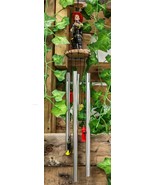 In Line of Duty Fireman With Fire Hose By Red Hydrant Wind Chime Garden ... - $45.09 CAD