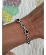 Sterling 925 Silver Dark Blue Sapphire Tennis Bracelet - $70.12 CAD