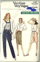 Vogue Sewing Pattern 7163 Misses Womens Skirt Pants Shorts Sz 14 16 18 New 1988 - £7.82 GBP