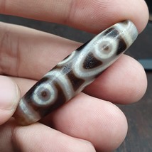 Very Rare 5 eyes Unique Pattern Himalayan Indo Tibetan Agate Dzi Bead Amulet - £124.06 GBP