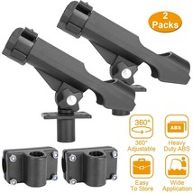 2Pcs Fishing Boat F Pole Racks Rod Holders Adjustable Folding w/ Large C... - $51.99