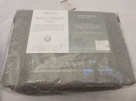 Dormisette Luxury German Cotton Flannel 4P King Sheet set medium Grey - £127.62 GBP