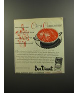 1953 Bon Vivant Claret Consomme Soup Advertisement - £14.55 GBP