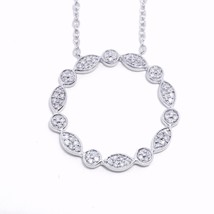 Diamond Circle of Life Necklace, 925 Sterling Silver, Natural Real Diamonds, VS- - $71.49