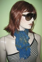 WOMEN&#39;S Ladies Blue Lace Sparkle Pattern Exotic Style Fashion SCARF Wrap  - £15.95 GBP